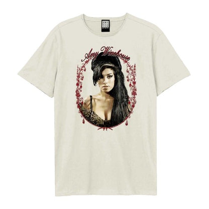 Front - Amplified Unisex Adult Amy Winehouse Floral Frame T-Shirt