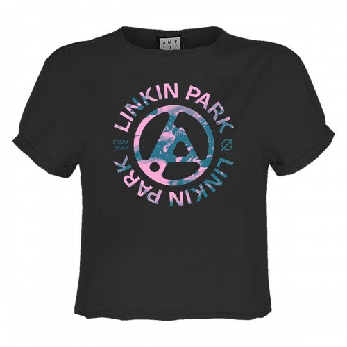 Front - Amplified Womens/Ladies From Zero Camo Spill Linkin Park Crop Top