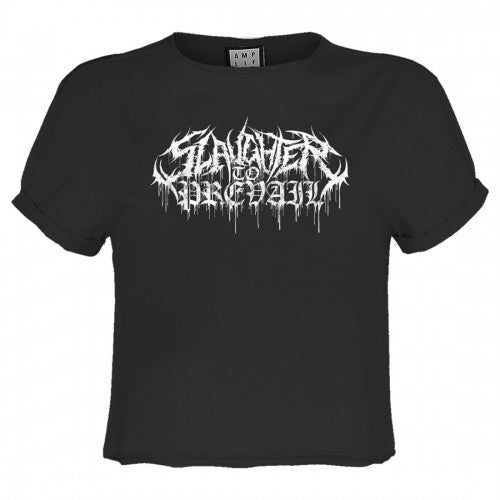 Front - Amplified Womens/Ladies Metal Logo Slaughter To Prevail Crop Top