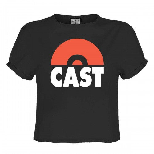 Front - Amplified Womens/Ladies Cast Logo Crop Top