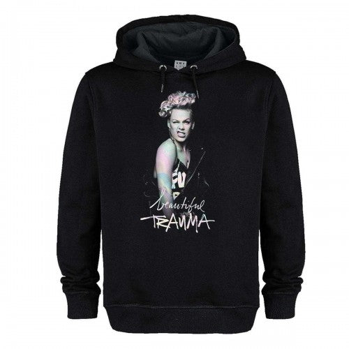 Front - Amplified Unisex Adult Beautiful Trauma P!nk Hoodie