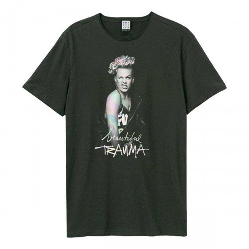 Front - Amplified Unisex Adult Beautiful Trauma P!nk T-Shirt