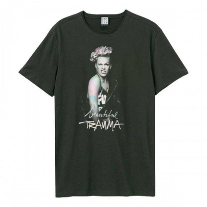Front - Amplified Unisex Adult Beautiful Trauma P!nk T-Shirt