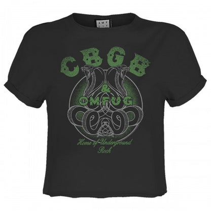 Front - Amplified Womens/Ladies CBGB Snake Logo Crop Top