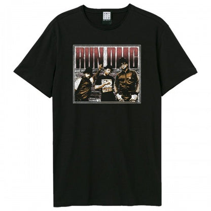 Front - Amplified Unisex Adult Halved Threshed Run DMC T-Shirt