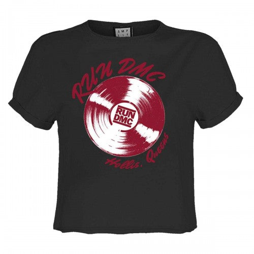 Front - Amplified Womens/Ladies Record Run DMC Crop Top