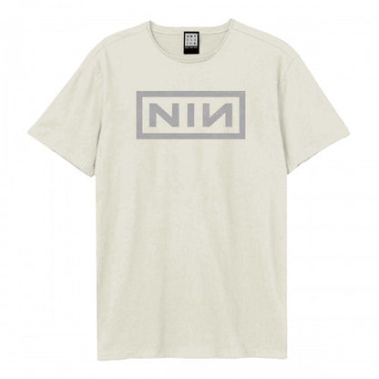 Front - Amplified Unisex Adult White Logo NIN T-Shirt