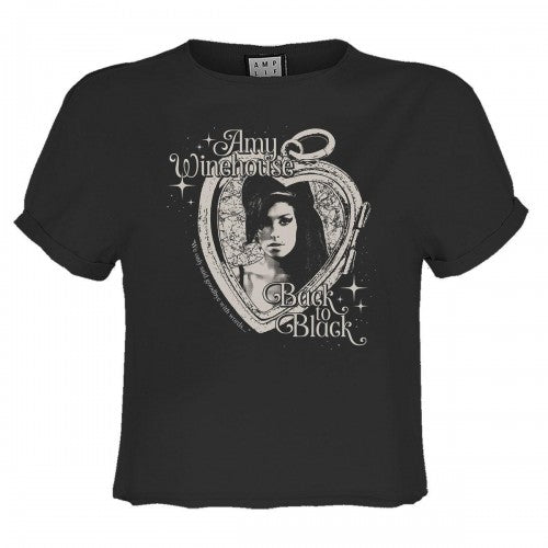 Front - Amy Winehouse Womens/Ladies Heart Frame Crop Top