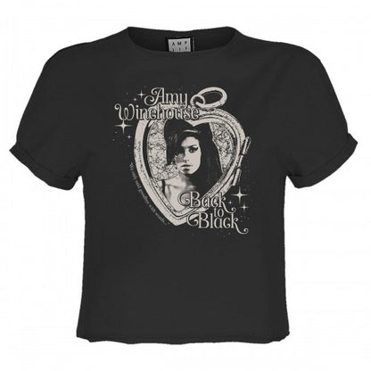 Front - Amy Winehouse Womens/Ladies Heart Frame Crop Top