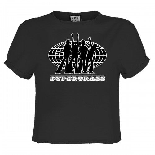 Front - Amplified Womens/Ladies Supergrass 25th Anniversary Crop Top