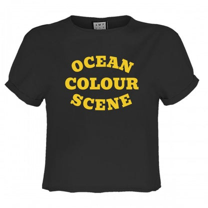 Front - Amplified Womens/Ladies Ocean Colour Scene Logo Crop Top