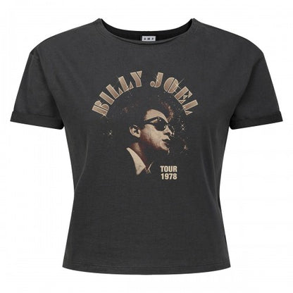 Front - Amplified Womens/Ladies Tour 1978 Billy Joel Crop Top