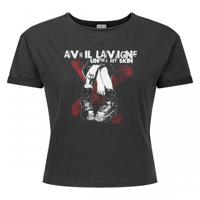 Front - Amplified Womens/Ladies Under My Boots Avril Lavigne Crop Top