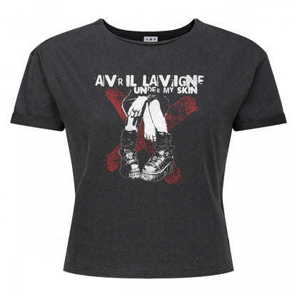 Front - Amplified Womens/Ladies Under My Boots Avril Lavigne Crop Top