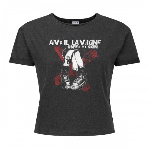 Front - Amplified Womens/Ladies Under My Boots Avril Lavigne Crop Top