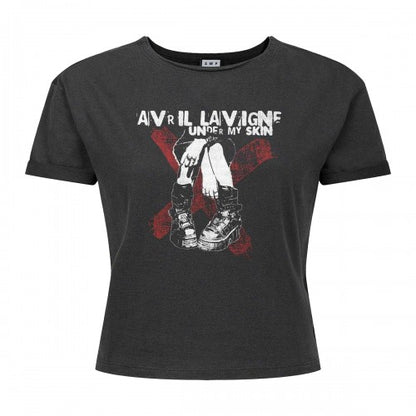 Front - Amplified Womens/Ladies Under My Boots Avril Lavigne Crop Top
