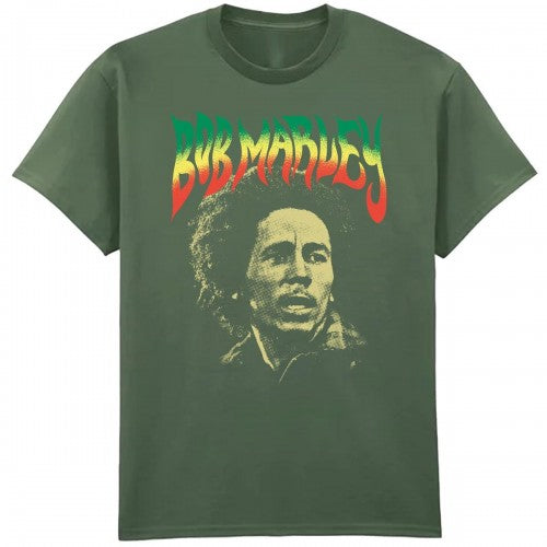 Front - Amplified Unisex Adult Face Bob Marley T-Shirt