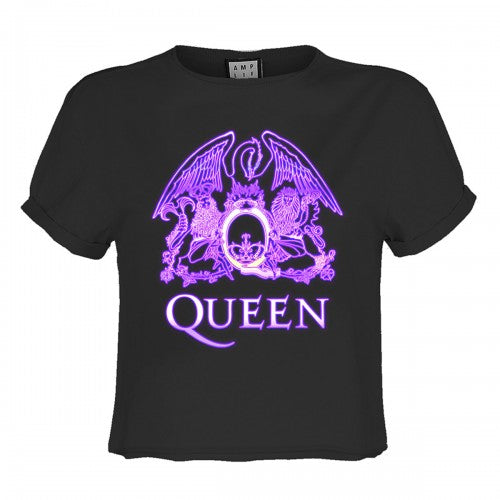 Front - Amplified Womens/Ladies Neon Sign Queen Crop Top