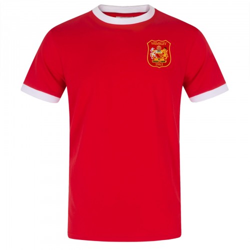 Front - Fan Originals Mens United Wembley 1958 Crest Polyester T-Shirt