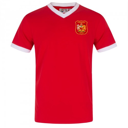 Front - Fan Originals Mens United Wembley 1958 Retro V Neck T-Shirt