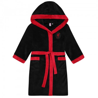 Front - Liverpool FC Mens Crest Fleece Dressing Gown