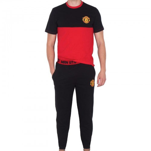 Front - Manchester United FC Mens Long Pyjama Set