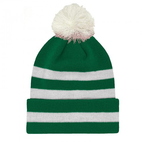 Front - Fan Originals Celtic Stripe Bobble Football Beanie