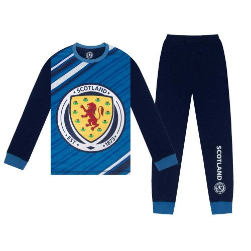 Front - Scottish FA Boys Sublimation Long Pyjama Set