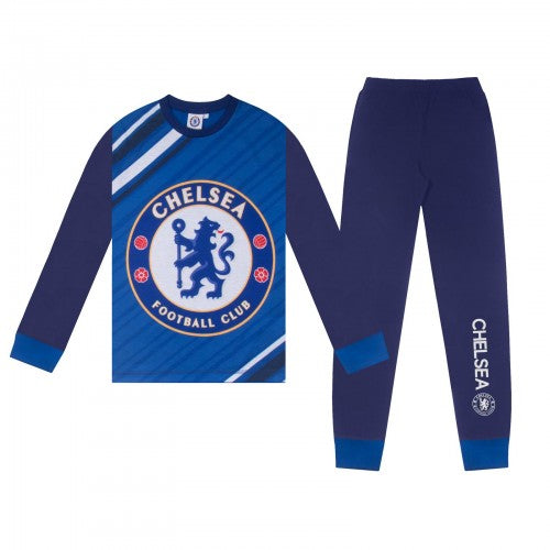 Royal Blue - Front - Chelsea FC Boys Sublimated Long Pyjama Set