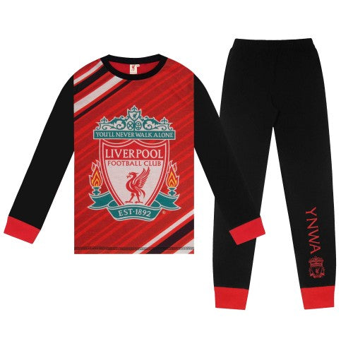 Front - Liverpool FC Boys Sublimated Long Pyjama Set