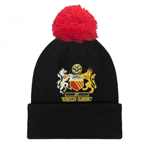 Front - Fan Originals Manchester Crest Bobble Beanie