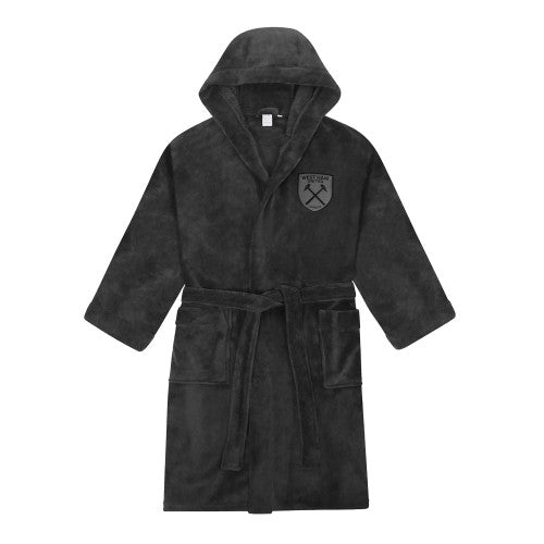 Front - West Ham United FC Mens Crest Fleece Dressing Gown