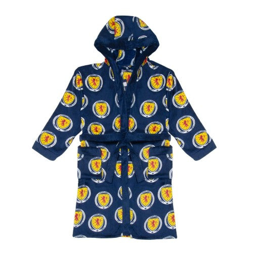 Front - Scotland Mens Crest Fleece All-Over Print Dressing Gown