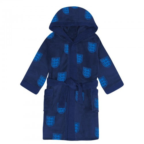 Front - England Mens Crest Fleece All-Over Print Dressing Gown