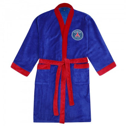 Front - Paris Saint Germain FC Mens Crest Fleece Dressing Gown