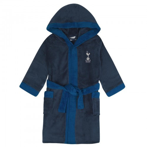 Front - Tottenham Hotspur FC Mens Crest Fleece Dressing Gown