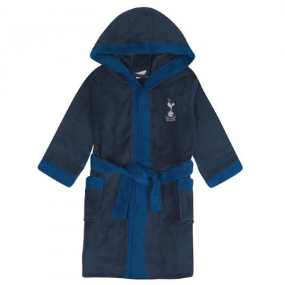 Front - Tottenham Hotspur FC Mens Crest Fleece Dressing Gown
