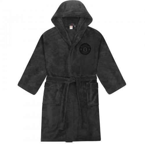 Front - Manchester United FC Mens Crest Fleece Dressing Gown