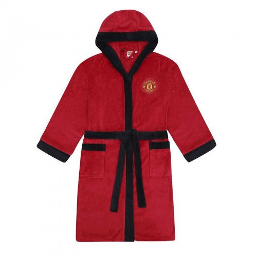 Front - Manchester United FC Mens Crest Fleece Dressing Gown