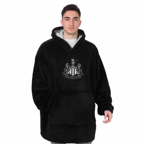 Front - Newcastle United FC Mens Oversized Blanket Hoodie