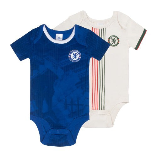 Front - Chelsea FC Baby Bodysuit (Pack of 2)