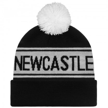 Front - Fan Originals Newcastle Text Bobble Beanie