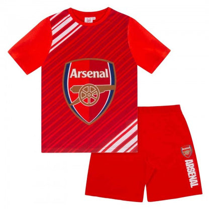 Front - Arsenal FC Boys Rice 41 Sublimated Short Pyjama Set