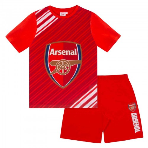 Front - Arsenal FC Boys Rice 41 Sublimated Short Pyjama Set