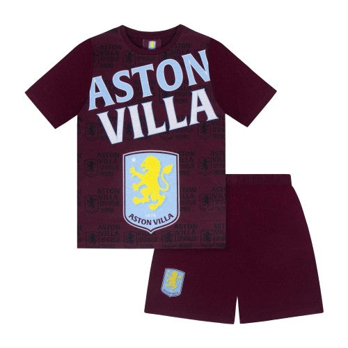 Front - Aston Villa FC Boys Short Pyjama Set