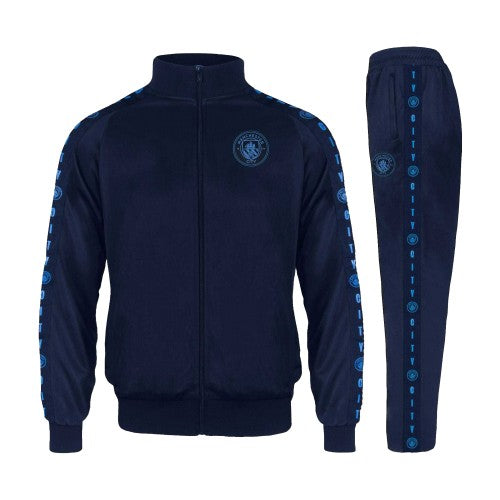 Front - Manchester City FC Mens Taped Tracksuit