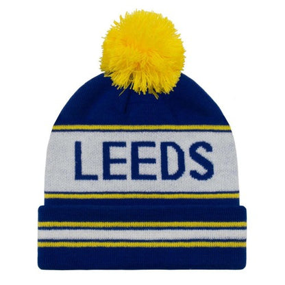 Front - Fan Originals Leeds Text Bobble Beanie