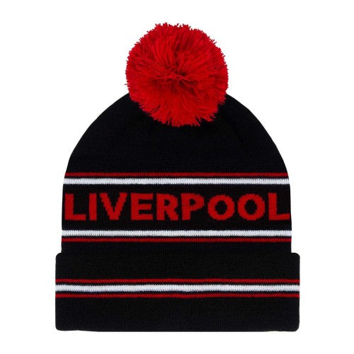 Front - Fan Originals Liverpool Text Bobble Beanie