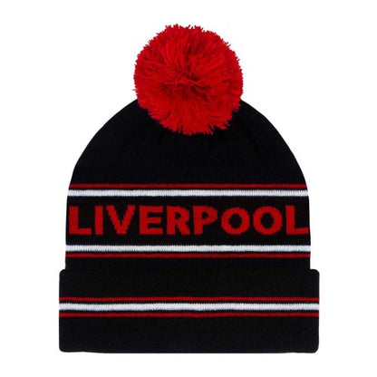 Front - Fan Originals Liverpool Text Bobble Beanie