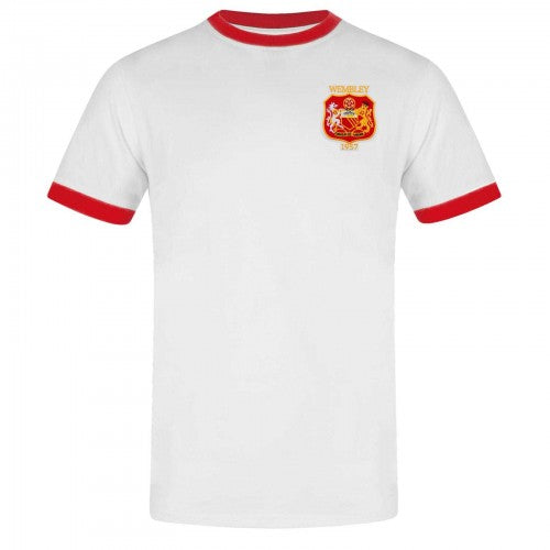 Front - Fan Originals Mens United Wembley 1957 Crest Crew Neck T-Shirt